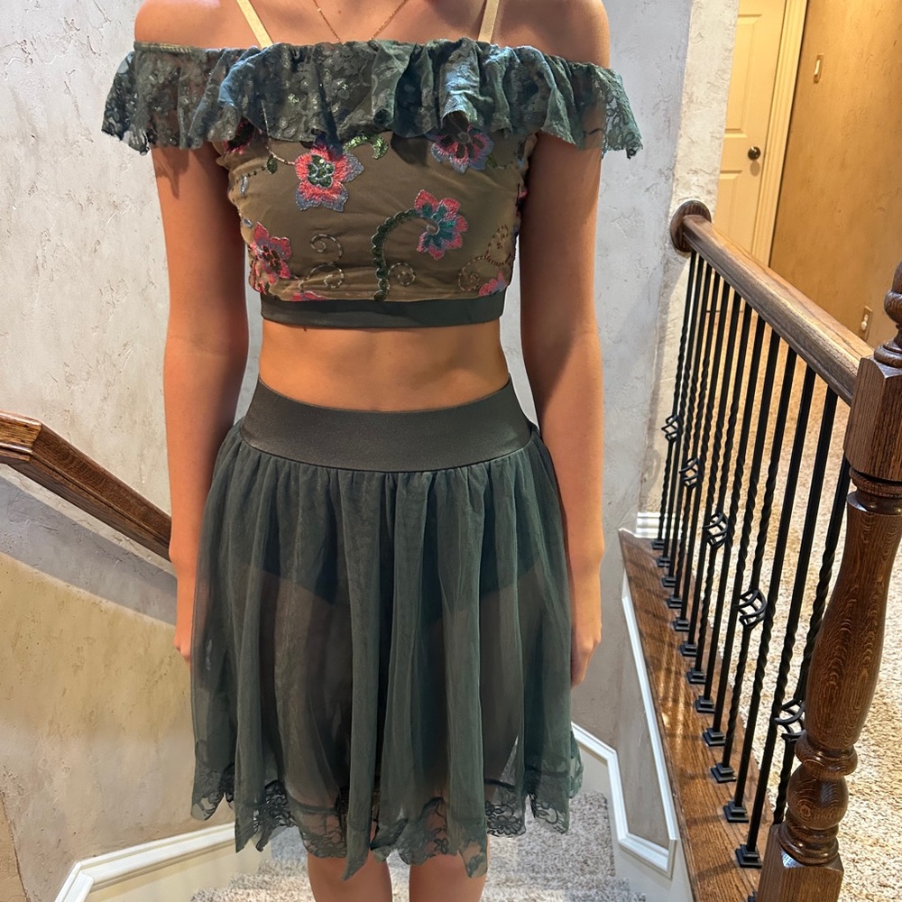 Lyrical/contemporary two piece dance costume worn